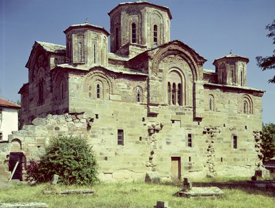 Vista sud-ovest della Chiesa di Sveti Djordje, costruita nel 1313 da Macedonian School